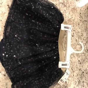 Navy Blue and gold sequin skirt